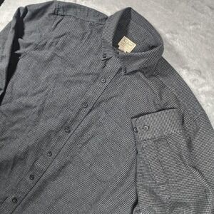L.L.Bean Shirt Mens XL Gray Houndstooth Long Sleeve‎ Button Down Traditional Fit
